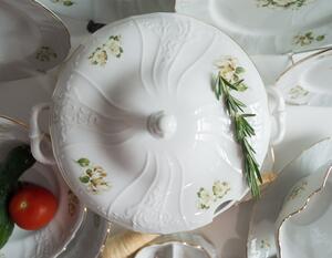 Thun obedová súprava Bernadotte biele kvety 27-dielná