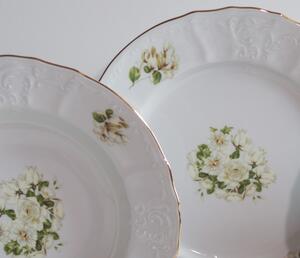 Thun tanierová súprava Bernadotte biele kvety 27-dielná