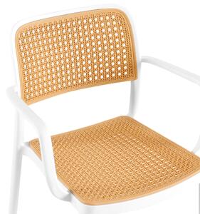 TEMPO Stohovateľná stolička, biela/béžová, RAVID TYP 2