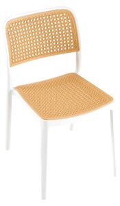 TEMPO Stohovateľná stolička, biela/béžová, RAVID TYP 1