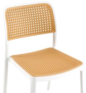 TEMPO Stohovateľná stolička, biela/béžová, RAVID TYP 1