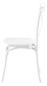 TEMPO Stohovateľná stolička, biela, SAVITA
