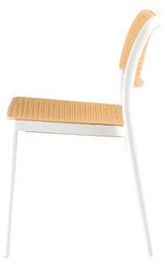 KONDELA Stohovateľná stolička, biela/béžová, RAVID TYP 1