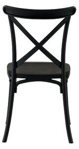 TEMPO Stohovateľná stolička, čierna, SAVITA