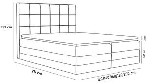 Čalouněná postel SAMANTA + topper, 160x200, sawana 05/soft 17