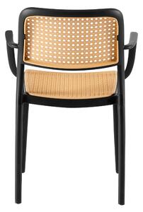 KONDELA Stohovateľná stolička, čierna/béžová, RAVID TYP 2