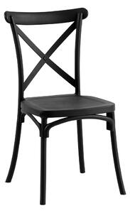 TEMPO Stohovateľná stolička, čierna, SAVITA