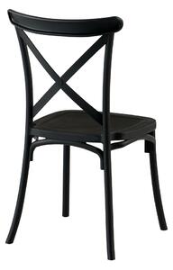 KONDELA Stohovateľná stolička, čierna, SAVITA
