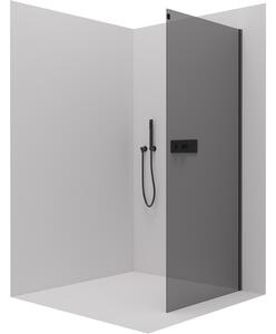 Cerano Santoro, sprchová zástena 70x195 cm, 6mm šedé sklo, čierny profil, CER-CER-424996