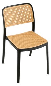TEMPO Stohovateľná stolička, čierna/béžová, RAVID TYP 1