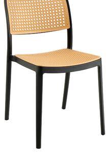 KONDELA Stohovateľná stolička, čierna/béžová, RAVID TYP 1