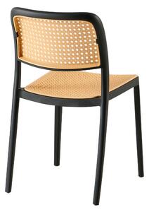 TEMPO Stohovateľná stolička, čierna/béžová, RAVID TYP 1