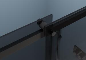 Cerano Santoro, sprchovací kút s posuvnými dverami 130(dvere) x 70(stena) x 195 cm, 6mm šedé sklo, čierny profil, CER-CER-425488