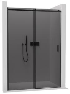 CERANO - Sprchové posuvné dvere Santoro L/P - čierna matná, grafitové sklo - 100x195 cm