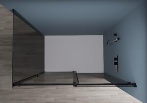 CERANO - Sprchovací kút Santoro L/P - čierna matná, grafitové sklo - 110x100 cm - posuvný