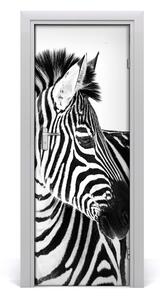 Samolepiace fototapety na dvere Zebra v snehu 95x205 cm