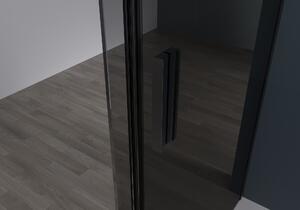 CERANO - Sprchovací kút Santoro L/P - čierna matná, grafitové sklo - 100x100 cm - posuvný