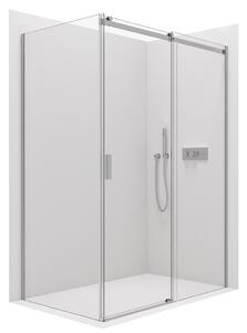 Cerano Santoro, sprchovací kút s posuvnými dverami 130(dvere) x 70(stena) x 195 cm, 6mm číre sklo, chrómový profil, CER-CER-425431