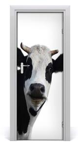 Samolepiace fototapety na dvere fľakatá krava 95x205 cm