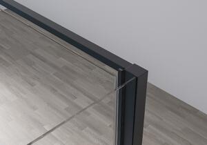 CERANO - Sprchovací kút Ferri L/P - čierna matná, transparentné sklo - 100x100 cm - krídlový