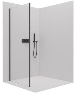 CERANO - Sprchová zástena pre dvere Santini a Ferri L/P - čierna matná, transparentné sklo - 80x195 cm - jednodielna pevná