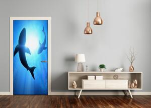 Samolepiace fototapety na dvere obrys žralokov 85x205 cm