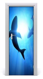 Samolepiace fototapety na dvere obrys žralokov 75x205 cm