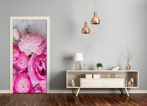 Fototapeta na dvere ružové kvety 95x205 cm