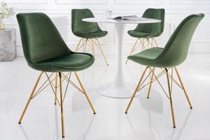Nemecko - Dizajnová stolička SCANDINAVIA MEISTERSTÜCK zelená, zamat