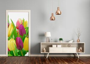 Fototapeta na dvere kvety tulipány 75x205 cm