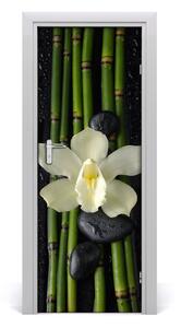 Fototapeta samolepiace Orchidea a bambus 95x205 cm