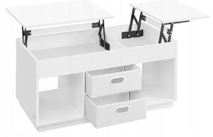 SONGMICS Konferenčný stolík Vasagle Uma s výsuvnou doskou 100 cm biely