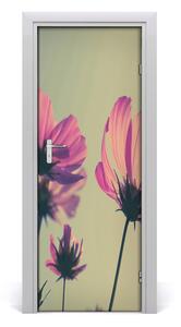 Fototapeta samolepiace na dvere ružové kvety 85x205 cm