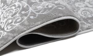 Moderný bielo-sivý dizajnový interiérový koberec so vzorom Sivá Šírka: 120 cm | Dĺžka: 170 cm