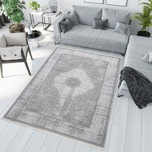 Exkluzívny koberec sivej farby s bielym orientálnym vzorom Sivá Šírka: 120 cm | Dĺžka: 170 cm