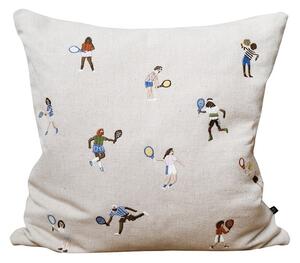 Ľanový poťah na vankúš Tennis Embroidered 48x48 cm