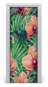 Samolepiace fototapety na dvere Orchidea a palmy 75x205 cm
