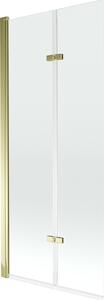 MEXEN - Castor zástena vaňová, 2-krídlo, 80 x 150 cm - transparentná, zlatá - 892-080-002-50-00
