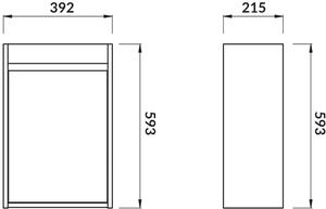 Cersanit Crea skrinka 39x21.5x59 cm závesné pod umývadlo sivá S924-014
