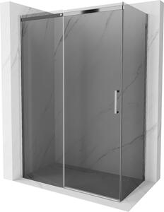 Mexen Omega, sprchovací kút s posuvnými dverami 150 (dvere) x 80 (stena) cm, 8mm sklo, chrómový profil-šedé sklo, 825-150-080-01-40
