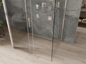 Mexen Omega, 3-stenný sprchovací kút s posuvnými dverami 110 (dvere) x 80 (stena) cm, 8mm číre sklo, chrómový profil, 825-110-080-01-00-3S