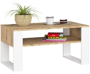 Ak furniture Konferenčný stolík DOMI dub artisan/biely