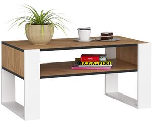Ak furniture Konferenčný stolík DOMI dub remeselný zlatý/biely