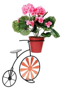 Tempo Kondela Retro kvetináč v tvare bicykla, bordová/čierna, SEMIL