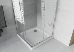 Mexen Rio štvorcový sprchovací kút 70 x 70 cm, 5mm sklo, číre sklo/pásy, chrómový profil + slim sprchová vanička 5cm, 860-070-070-01-20-4010
