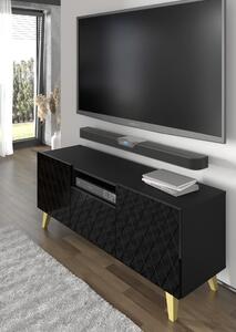 TV stolík/skrinka Dintanna 145 (čierna + lesk čierny). Vlastná spoľahlivá doprava až k Vám domov. 1067333