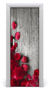 Fototapeta na dvere samolepiace červená ruža 95x205 cm