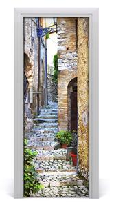 Fototapeta samolepiace na dvere talianskej uličky 95x205 cm