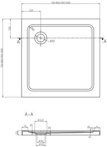 Mexen APIA, sprchový kút s posuvnými dverami 100 (dvere) x 100 (stena) cm, 5mm číre sklo, chrómový profil + slim sprchová vanička 5cm, 840-100-100-01-00-4010