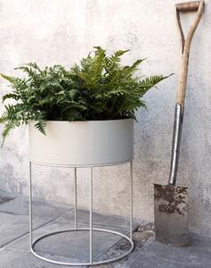 Ferm Living Truhlík na rastliny Plant Box Round, light grey